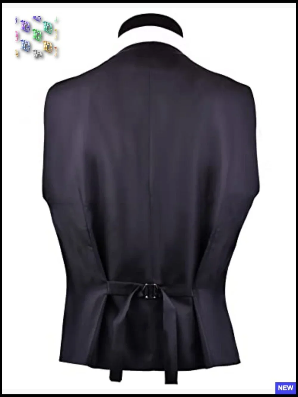 Slim Fit V-Neck Dress Vest Classic Formal Business Waistcoat Adjustable Strap